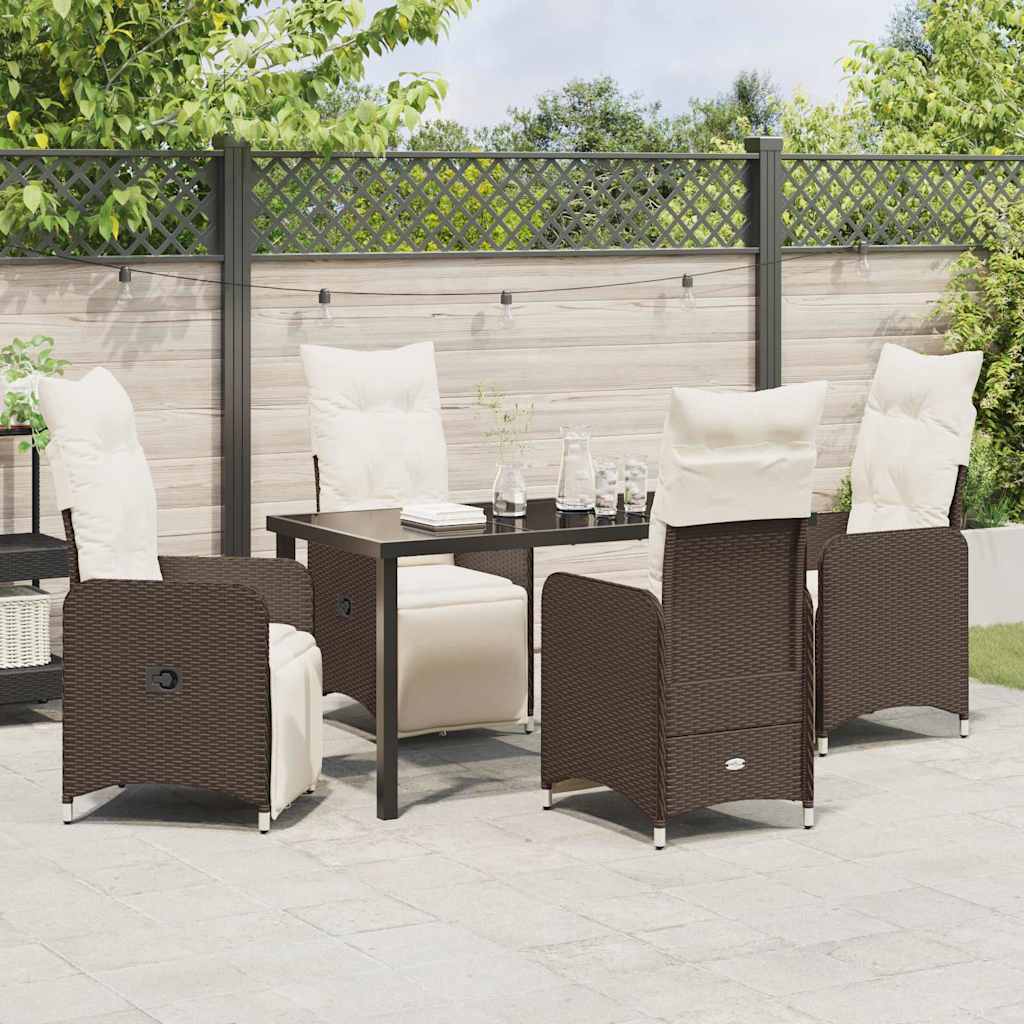 Kert étkező szett 5 pcs Barna polirattan