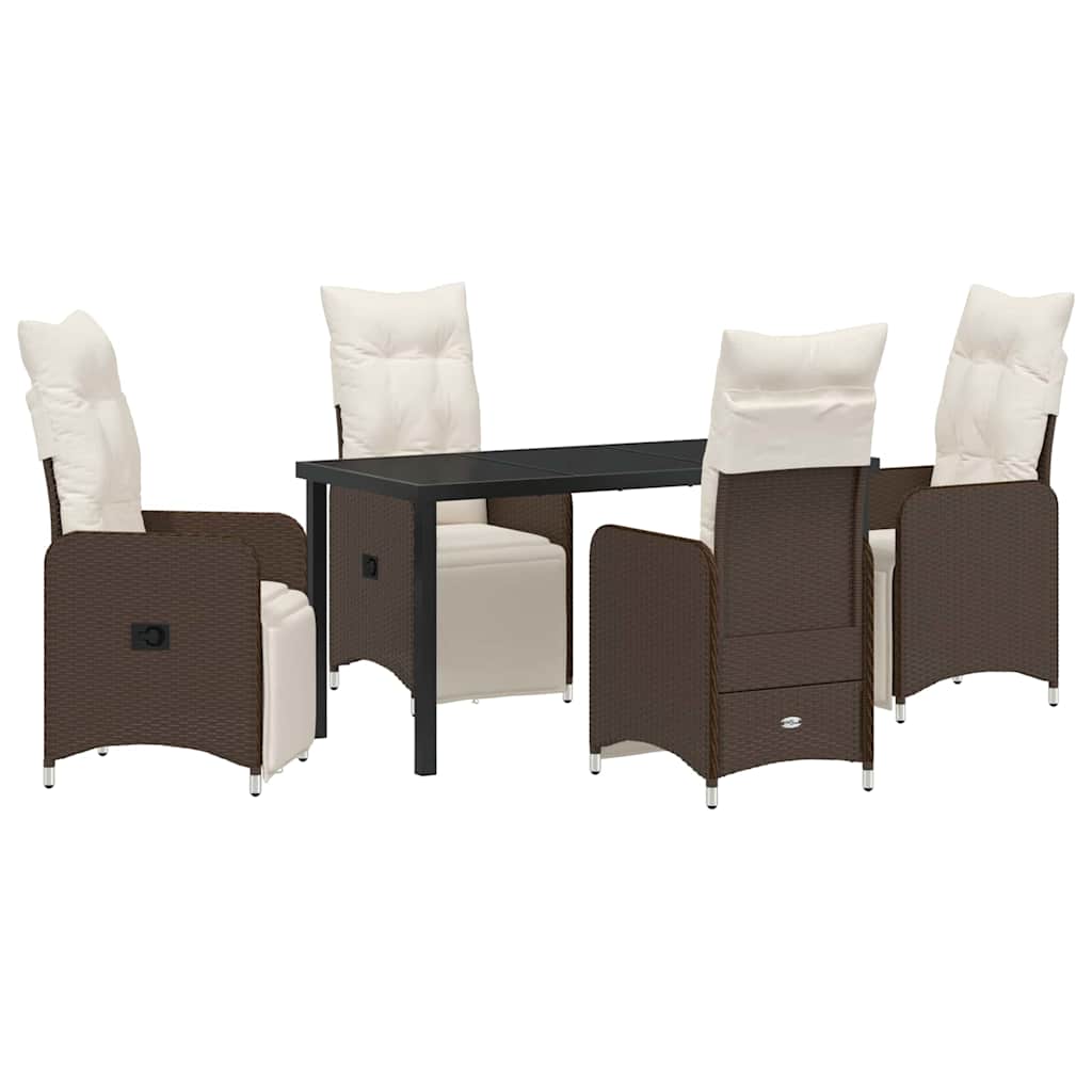 Kert étkező szett 5 pcs Barna polirattan