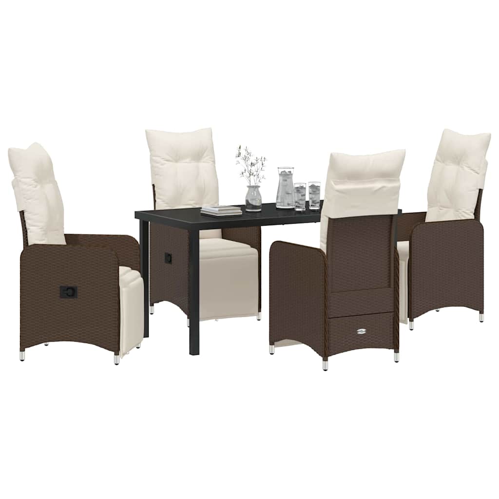 Kert étkező szett 5 pcs Barna polirattan