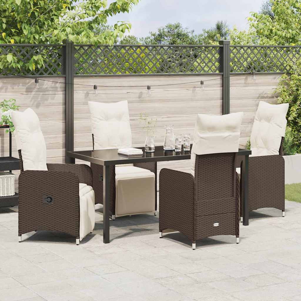 Kert étkező szett 5 pcs Barna polirattan