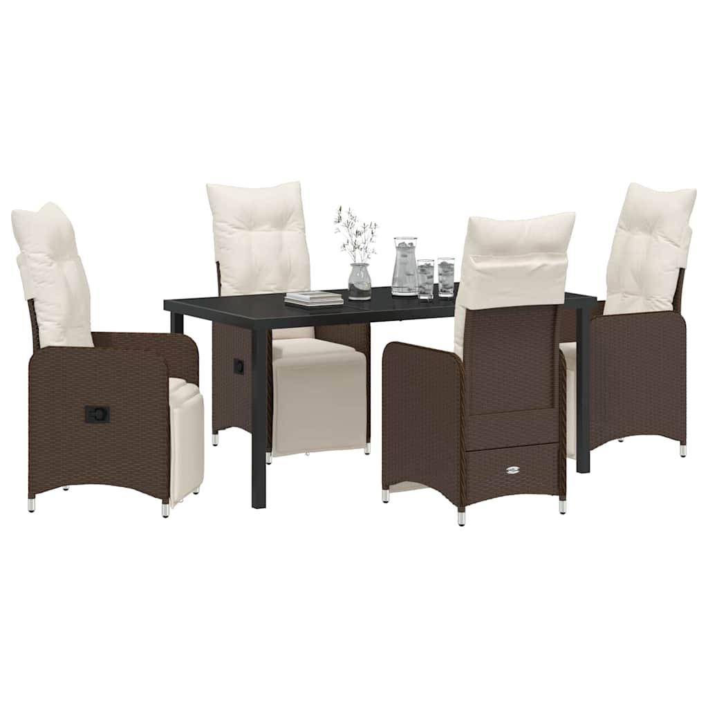 Kert étkező szett 5 pcs Barna polirattan