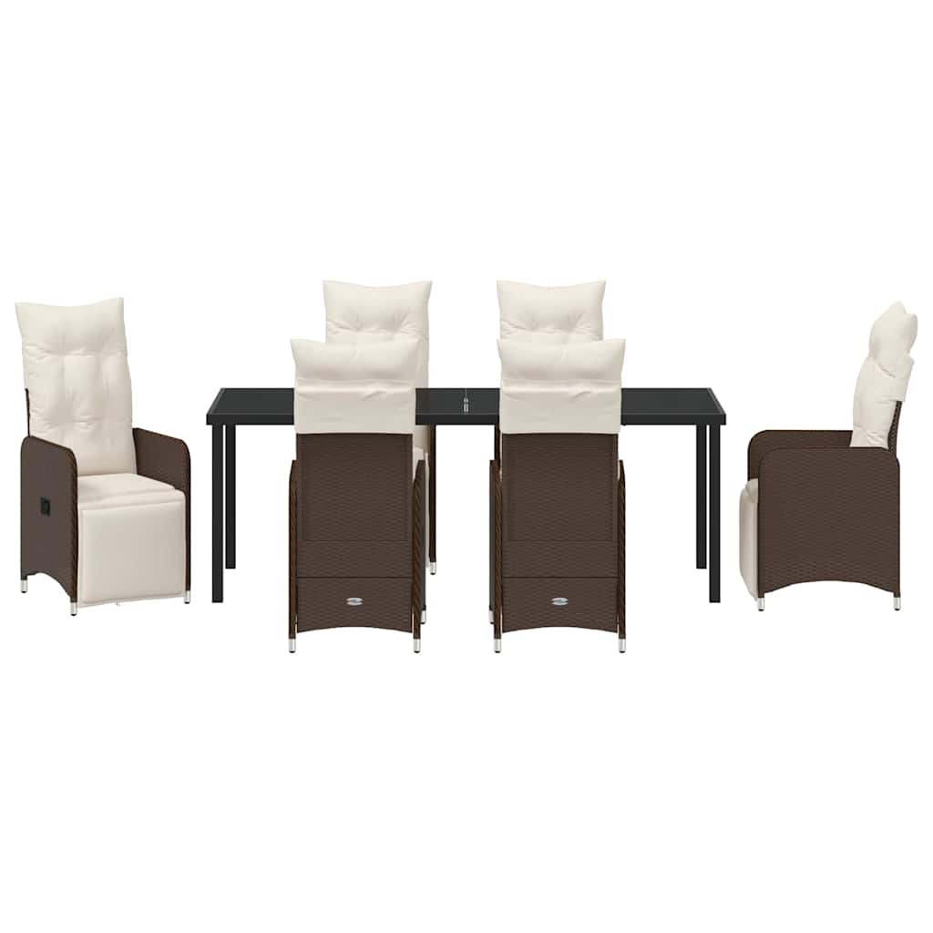 Kert étkező szett 7 pcs Barna polirattan