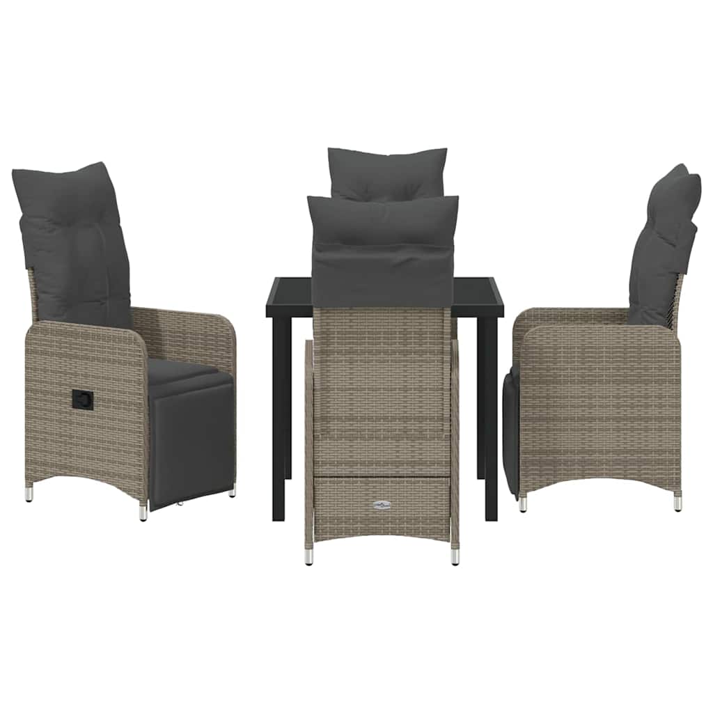 Kert étkező szett 5 pcs Szürke polirattan
