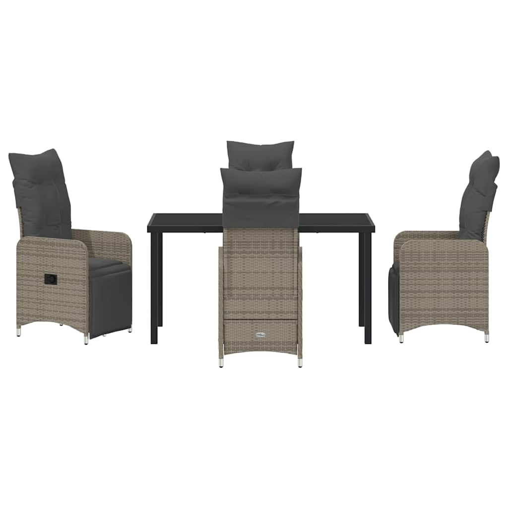 Kert étkező szett 5 pcs Szürke polirattan