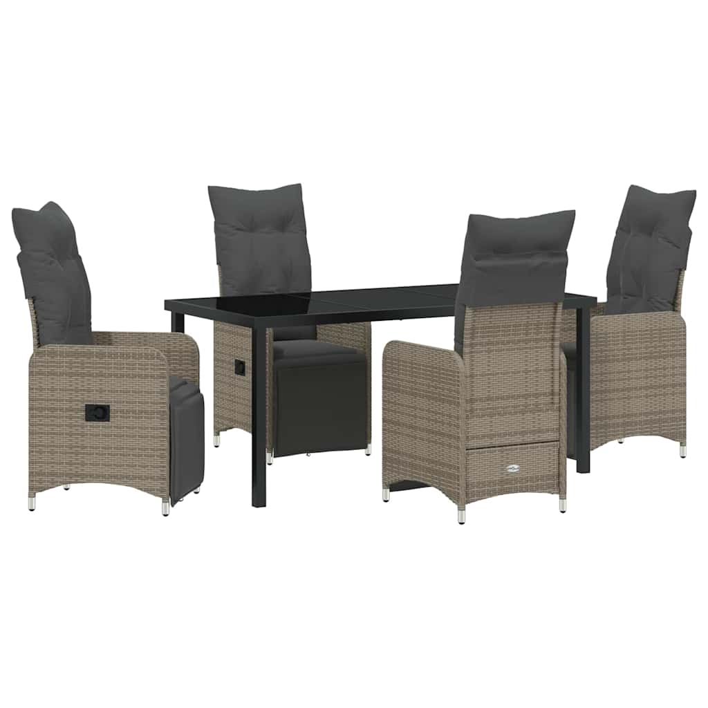 Kert étkező szett 5 pcs Szürke polirattan