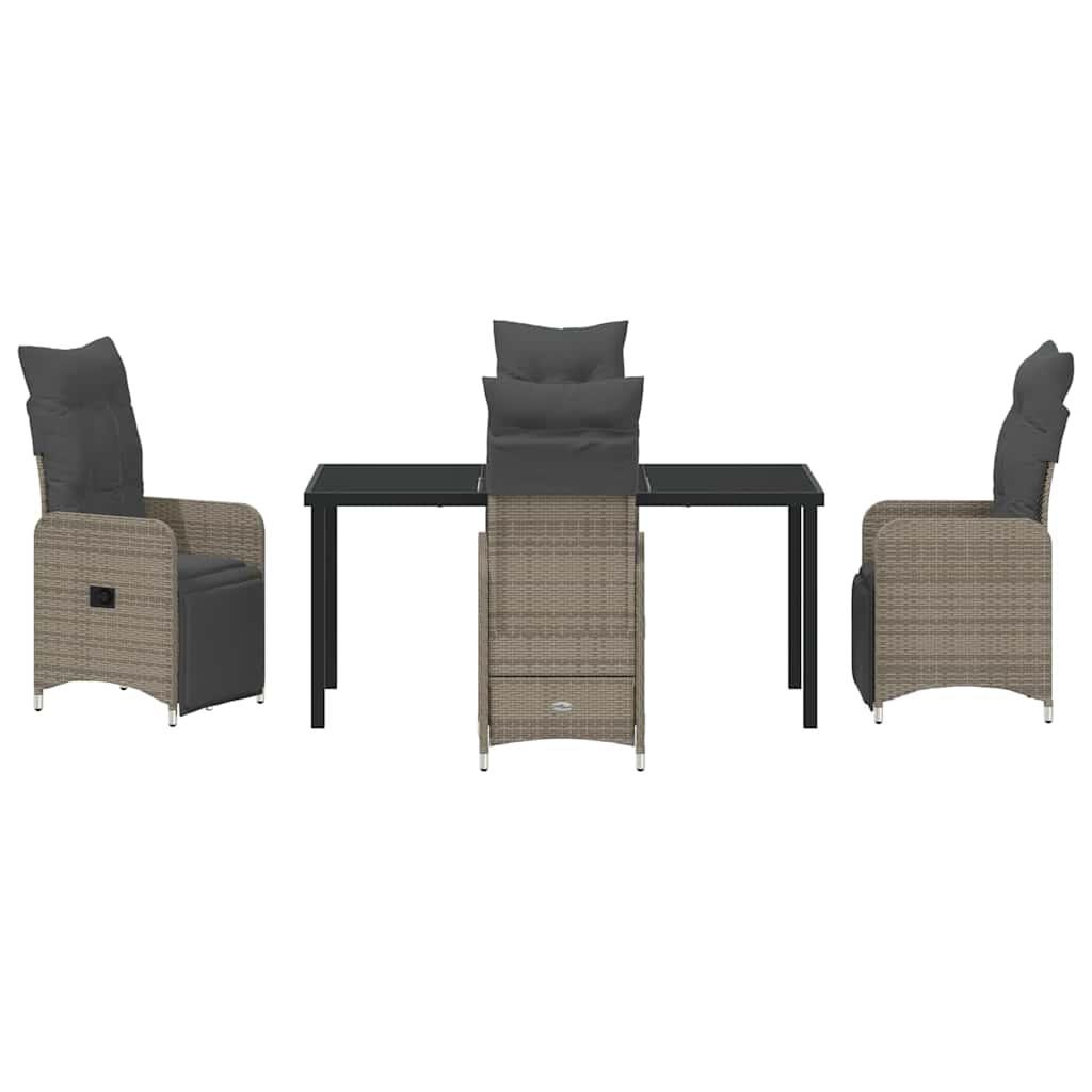 Kert étkező szett 5 pcs Szürke polirattan
