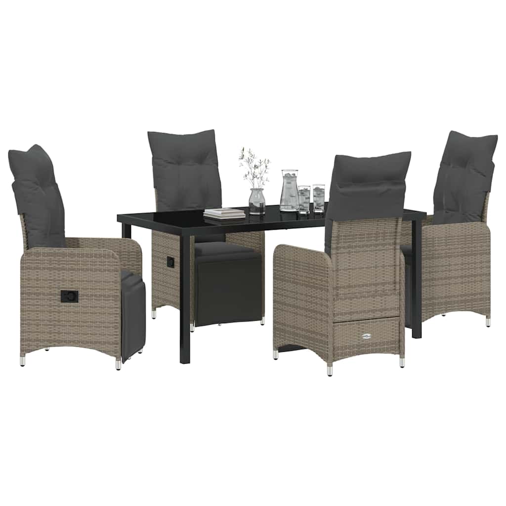 Kert étkező szett 5 pcs Szürke polirattan