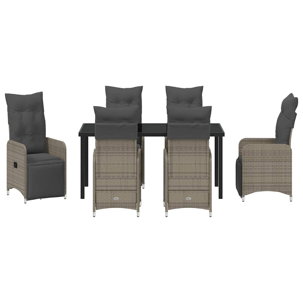 Kert étkező szett 7 pcs Szürke polirattan