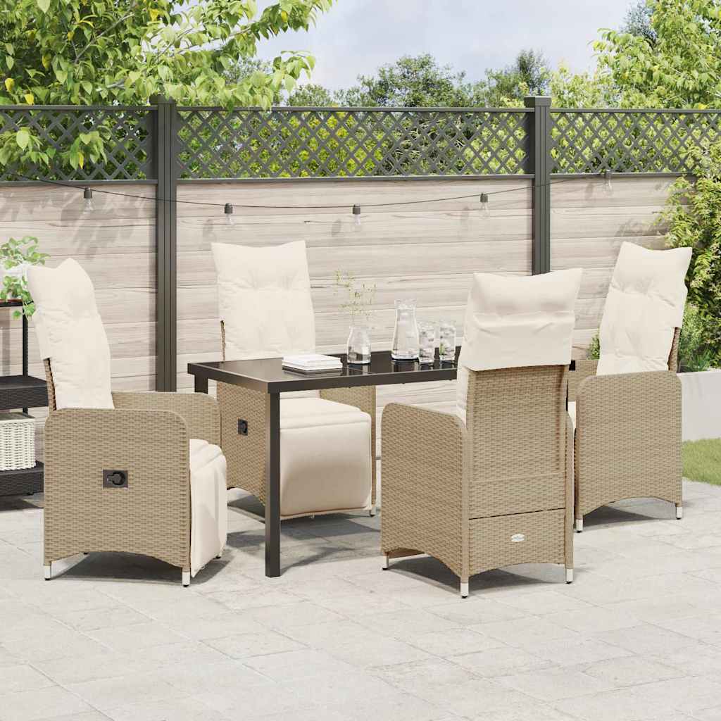 Kert étkező szett 5 pcs Bézs polirattan