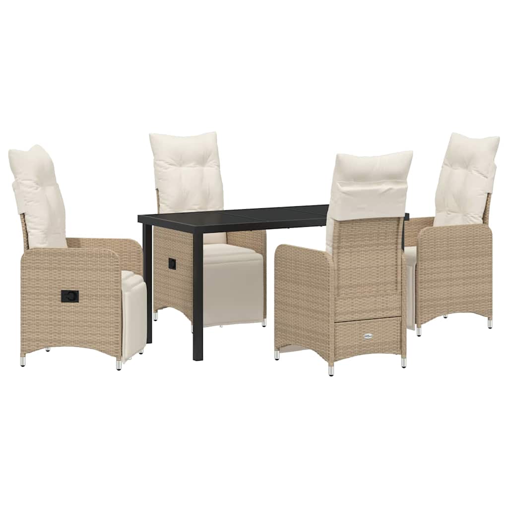 Kert étkező szett 5 pcs Bézs polirattan