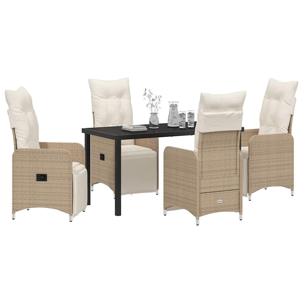 Kert étkező szett 5 pcs Bézs polirattan