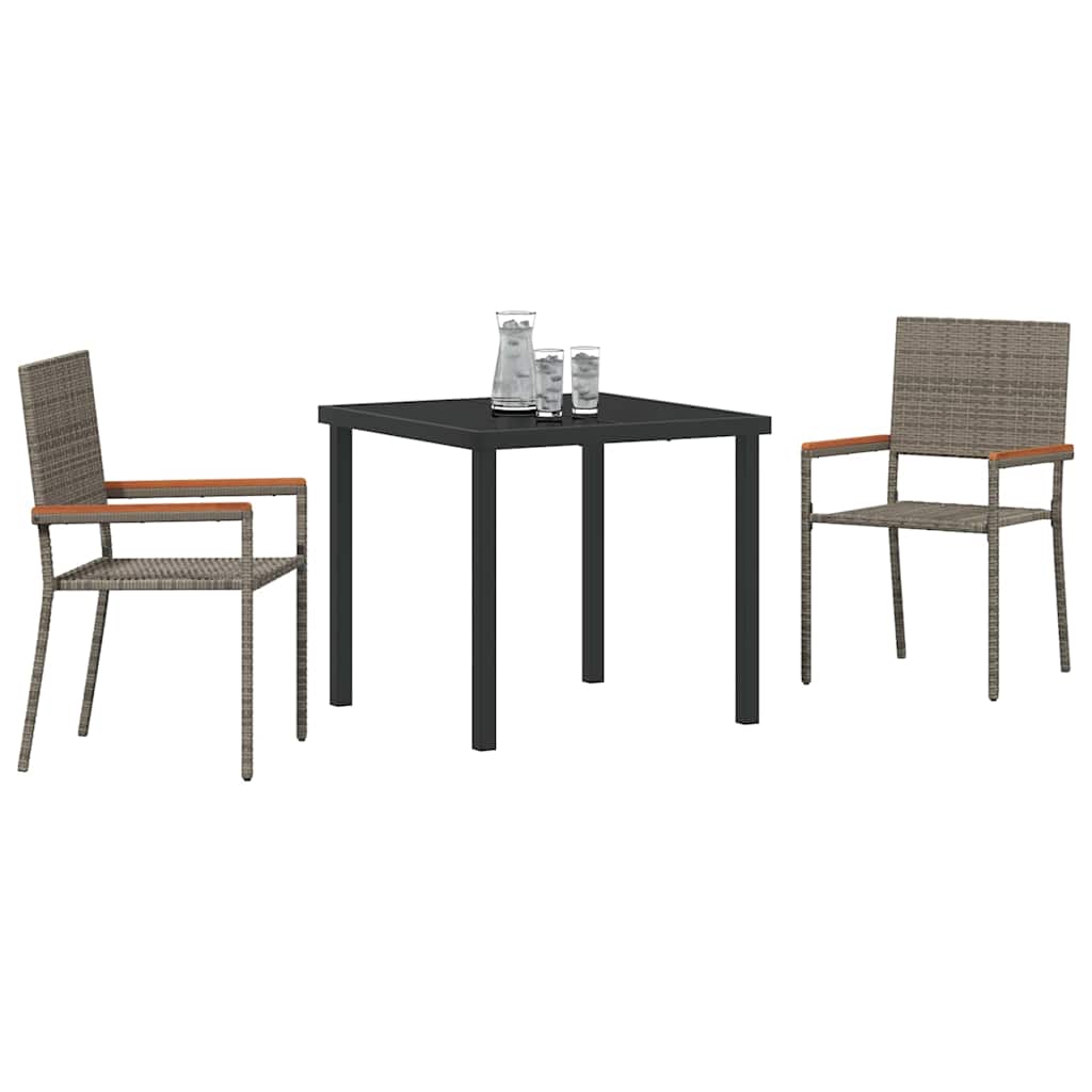 Kert étkező szett párnával 3 pcs Szürke polirattan