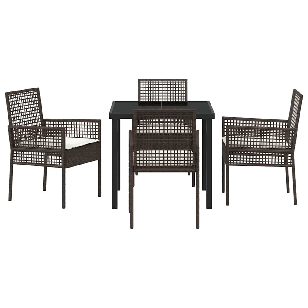 Kert étkező szett párnával 5 pcs Barna polirattan