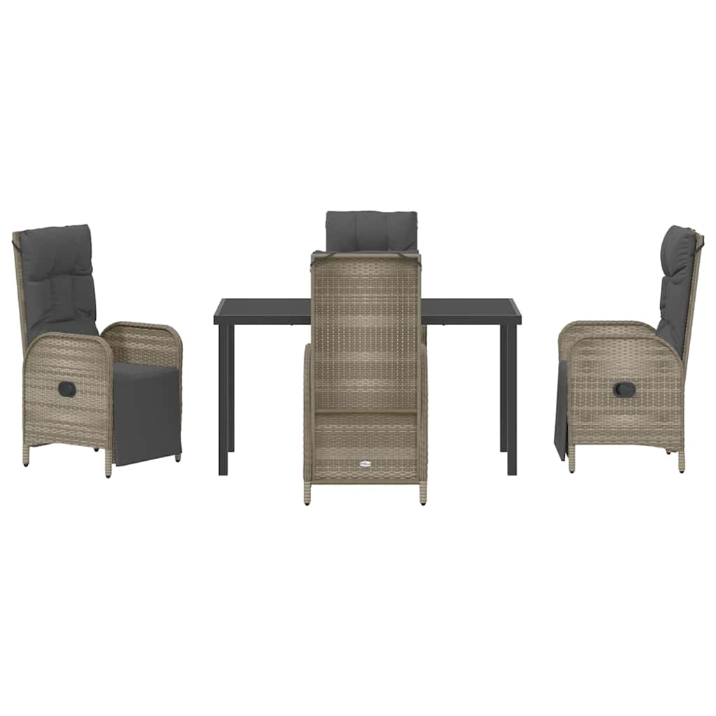 Kert étkező szett párnával 5 pcs Szürke polirattan