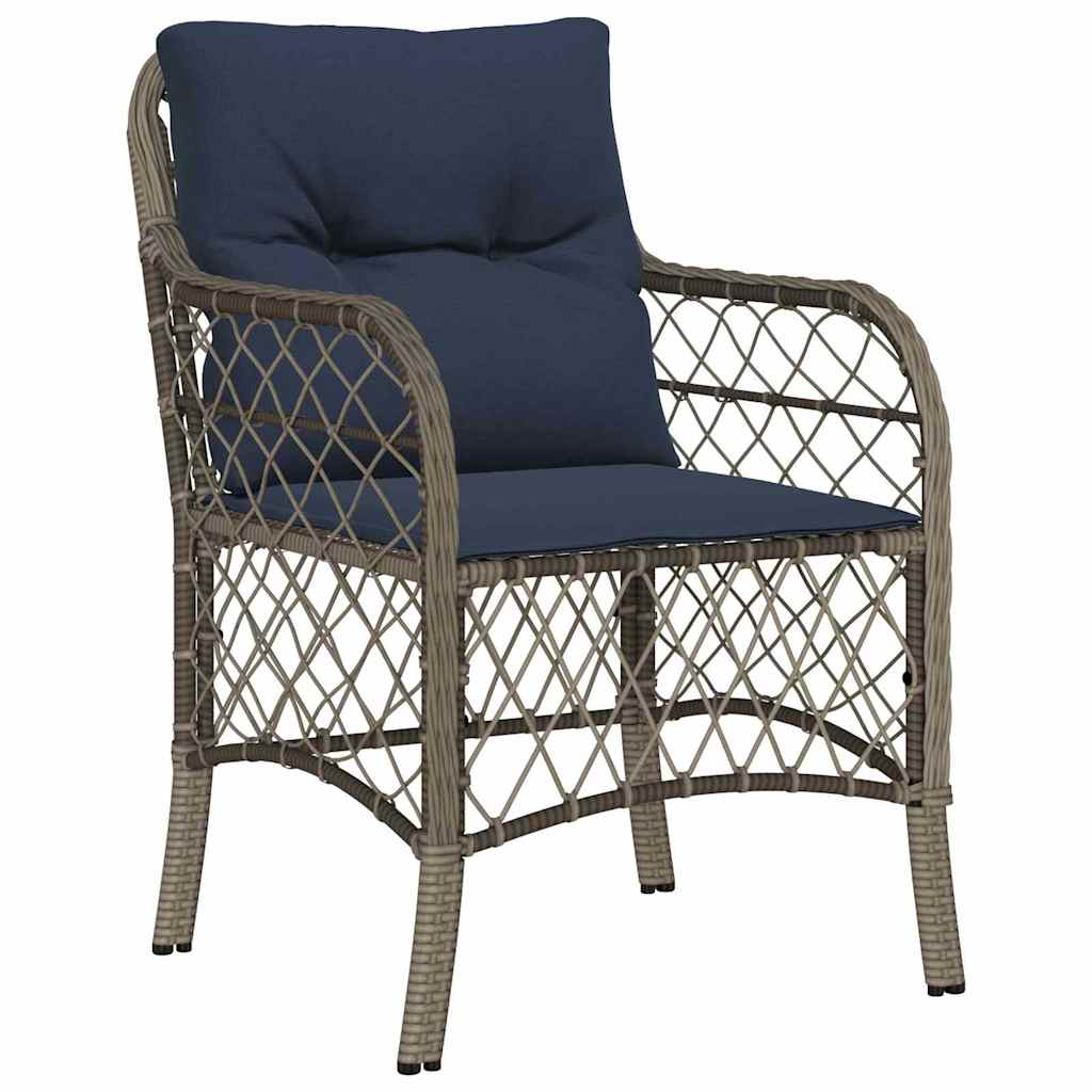 Kert étkező szett párnával 5 pcs Szürke és fekete Rattan