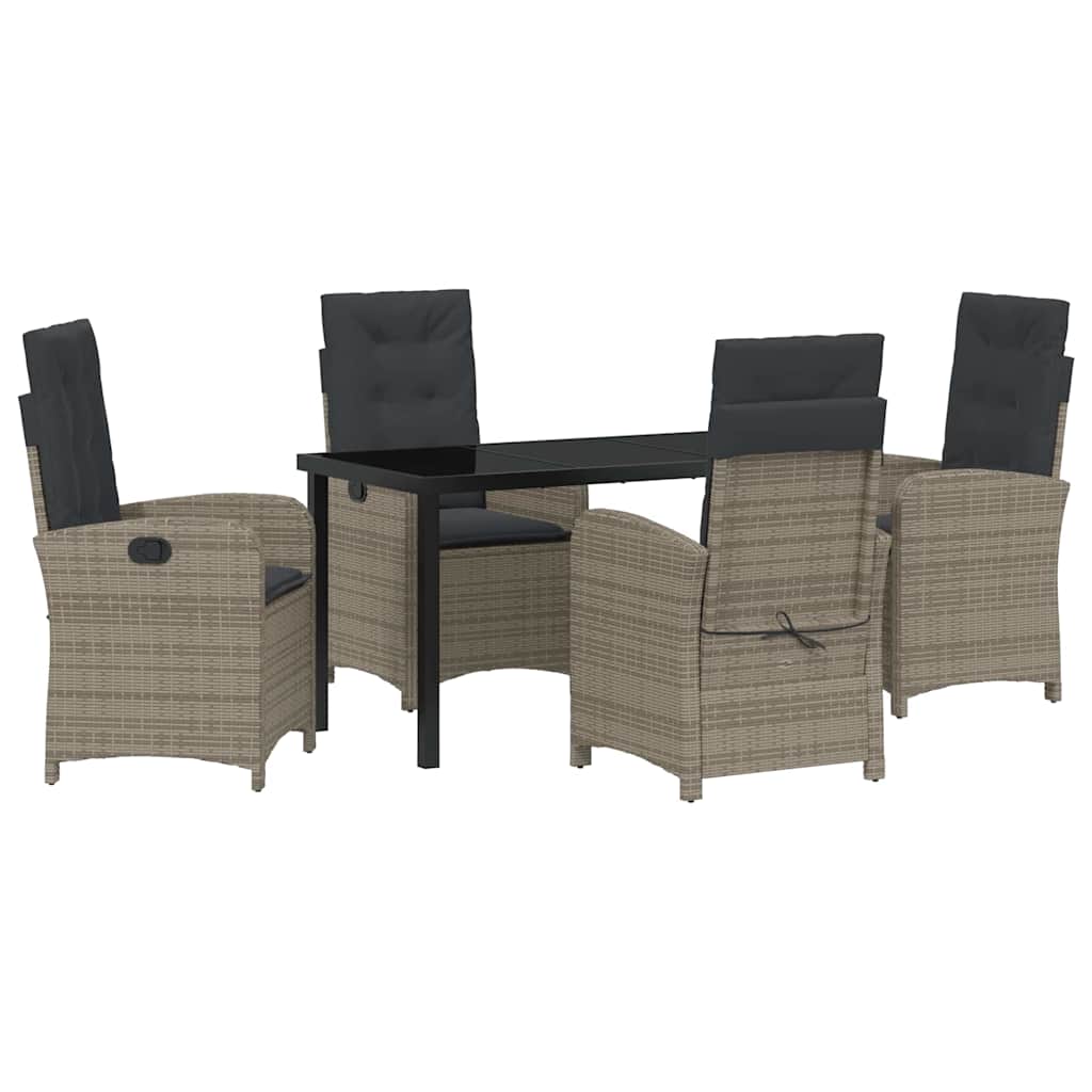 Kert étkező szett párnával 5 pcs Szürke polirattan