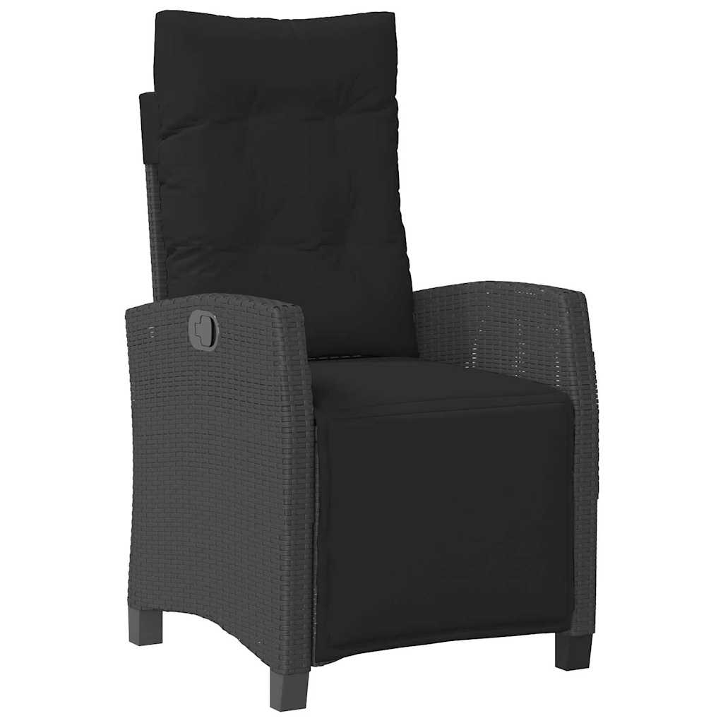 Kert étkező szett párnával 5 pcs Fekete polirattan