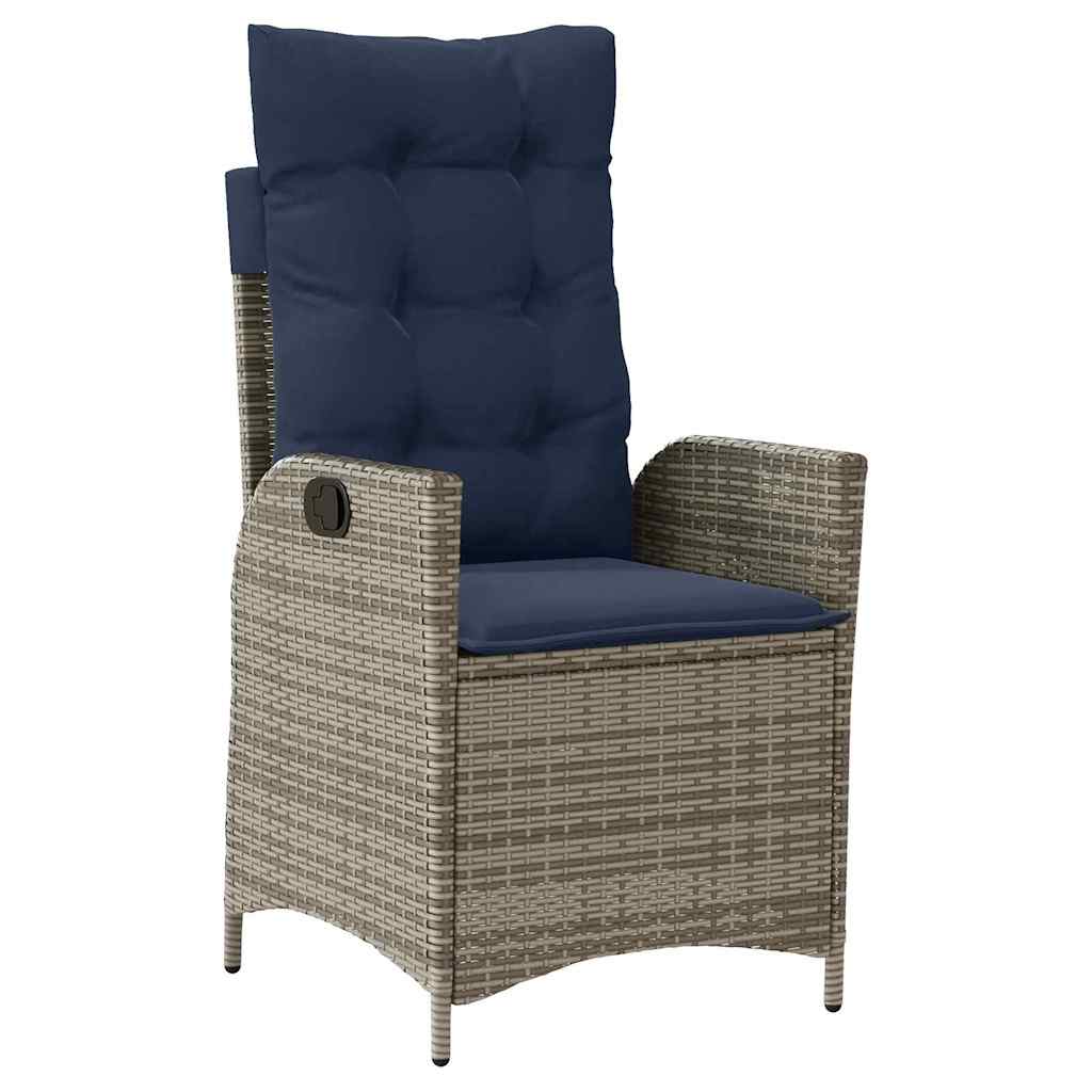 Kert étkező szett párnával 5 pcs Szürke és fekete Rattan