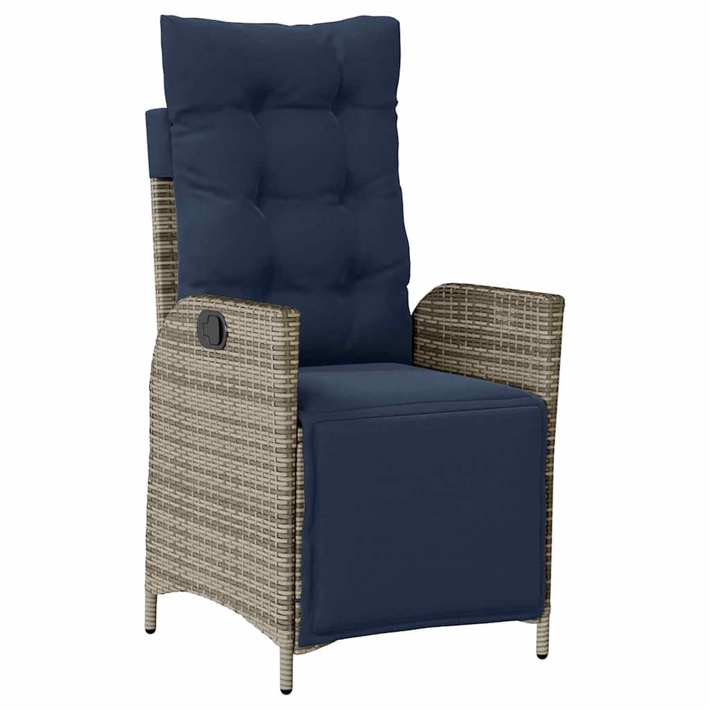 Kert étkező szett párnával 5 pcs Szürke és fekete Rattan