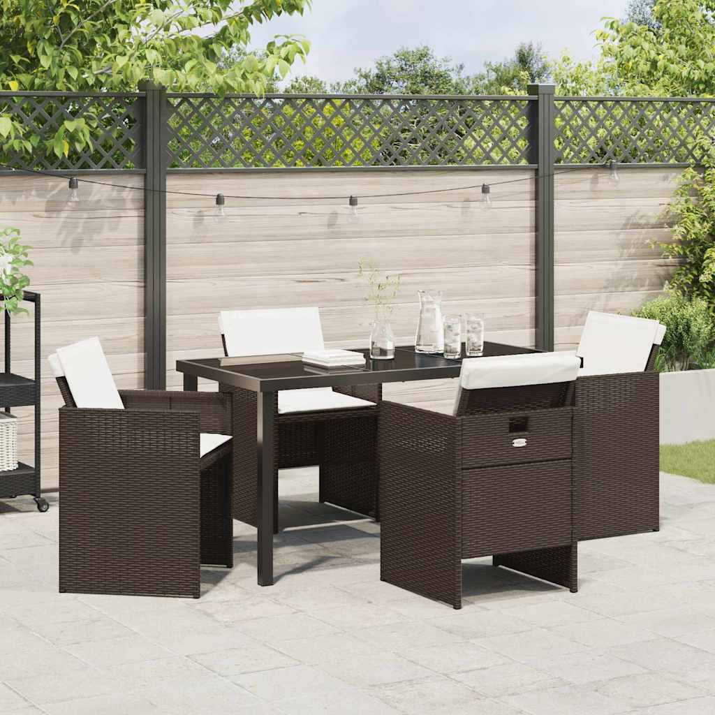 Kert étkező szett 5 pcs Barna polirattan
