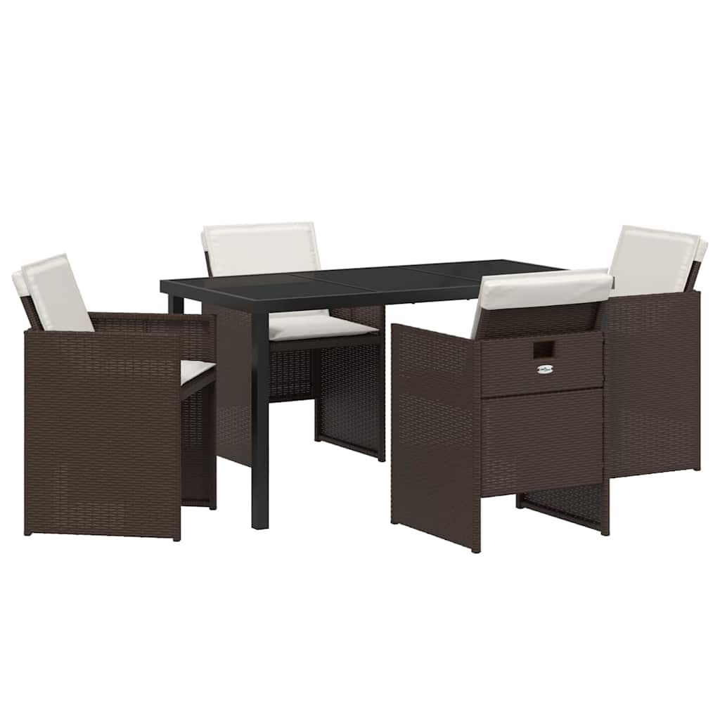 Kert étkező szett 5 pcs Barna polirattan