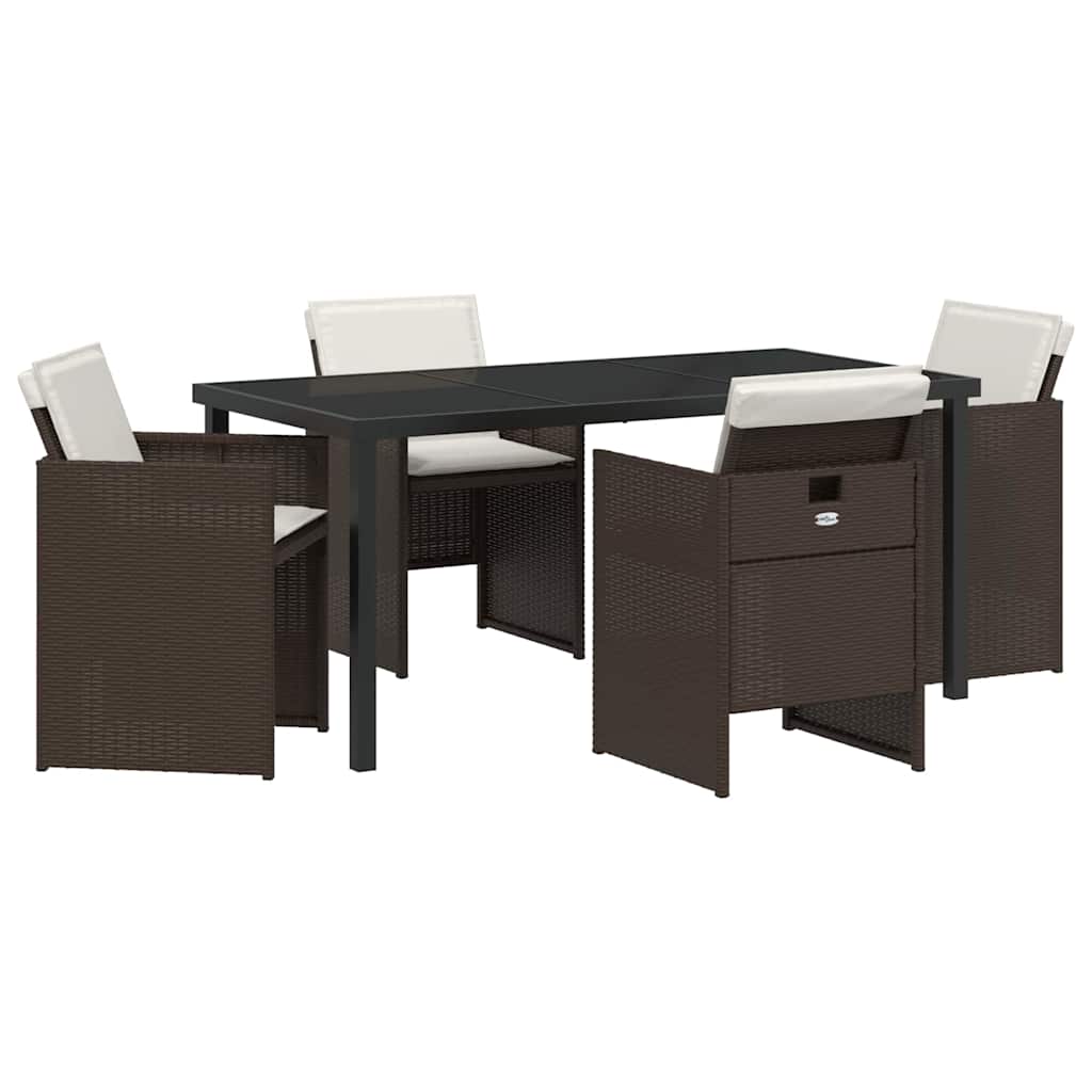 Kert étkező szett 5 pcs Barna polirattan