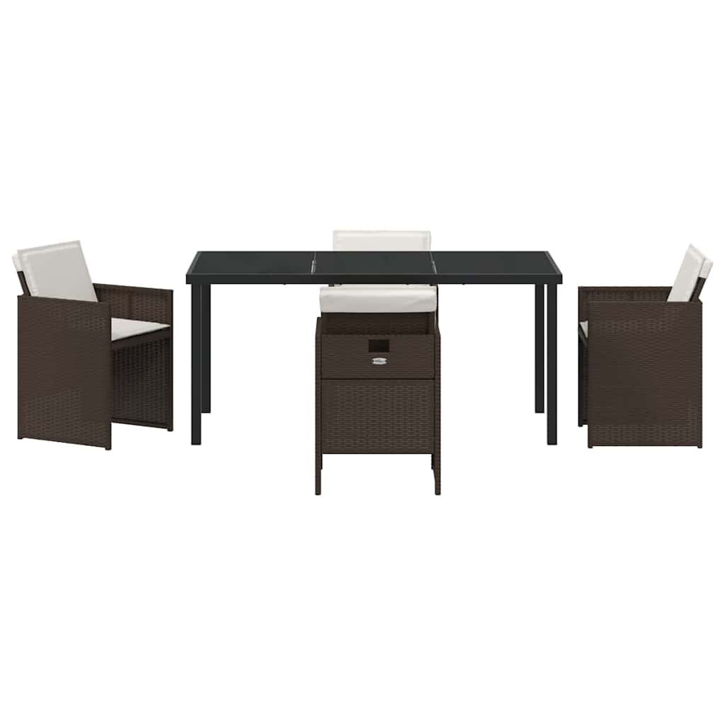 Kert étkező szett 5 pcs Barna polirattan