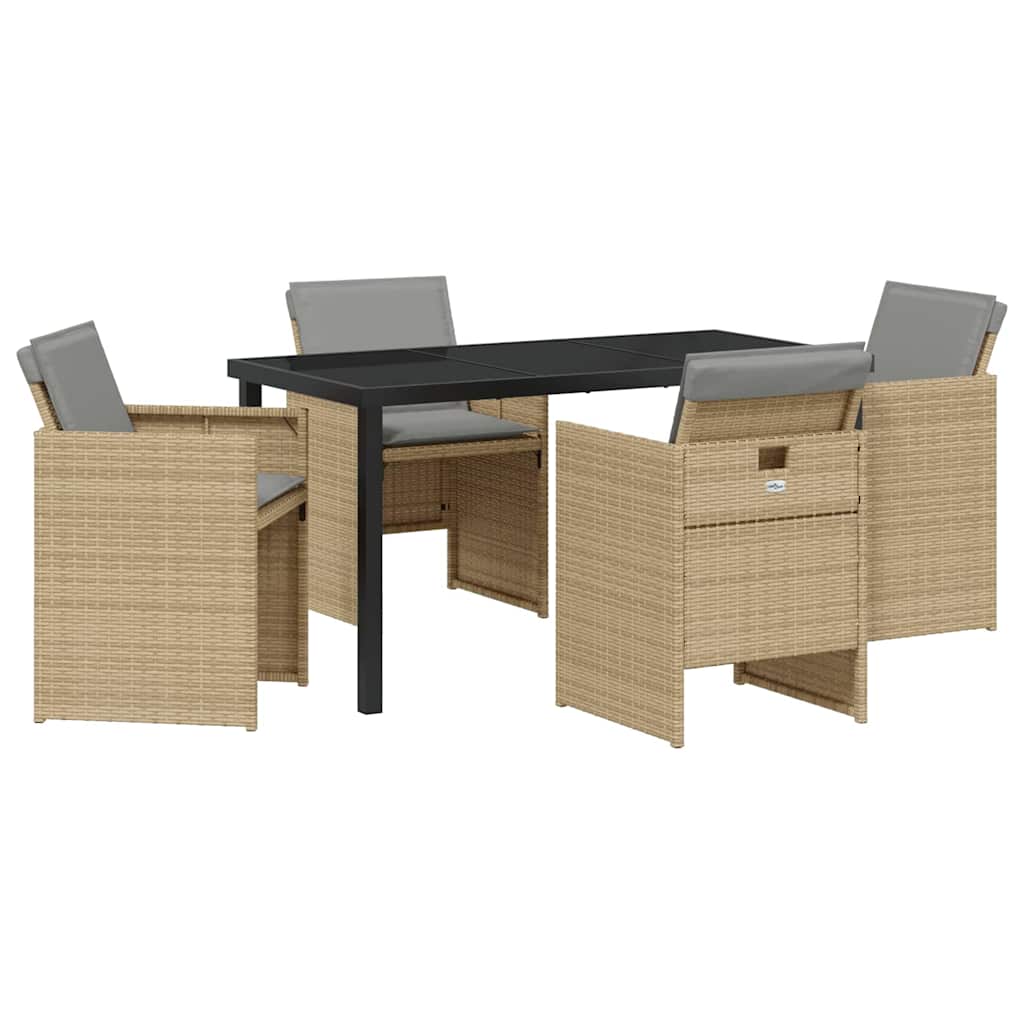 Kert étkező szett 5 pcs Bézs polirattan