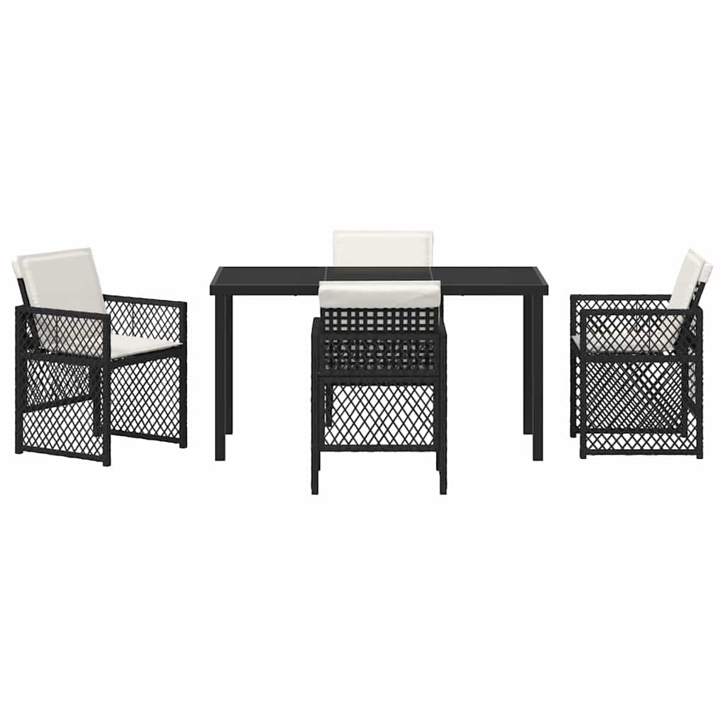Kert étkező szett 5 pcs Fekete polirattan