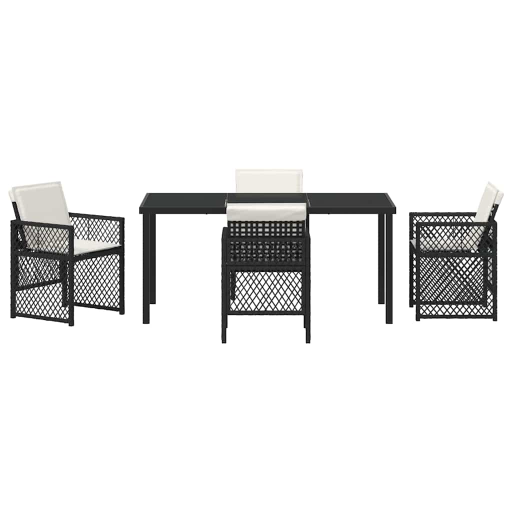 Kert étkező szett 5 pcs Fekete polirattan