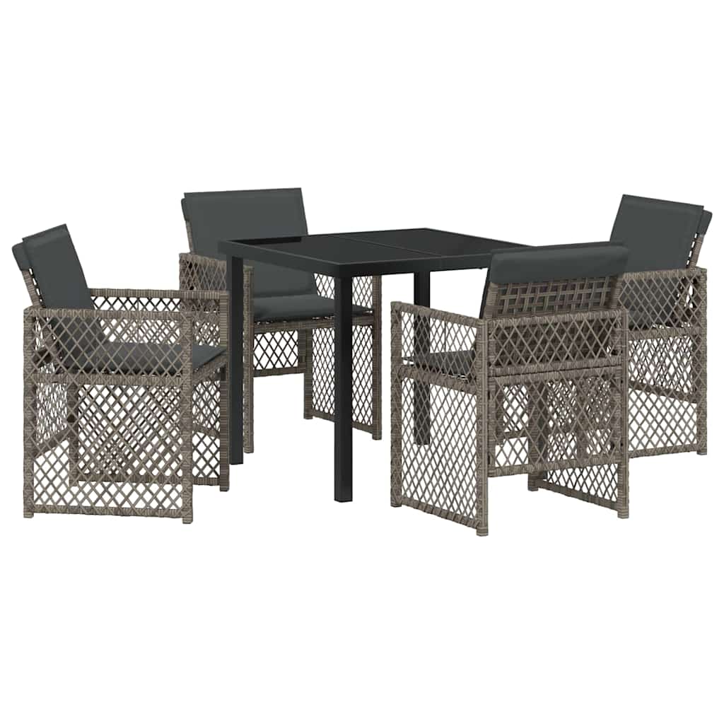 Kert étkező szett 5 pcs Szürke polirattan