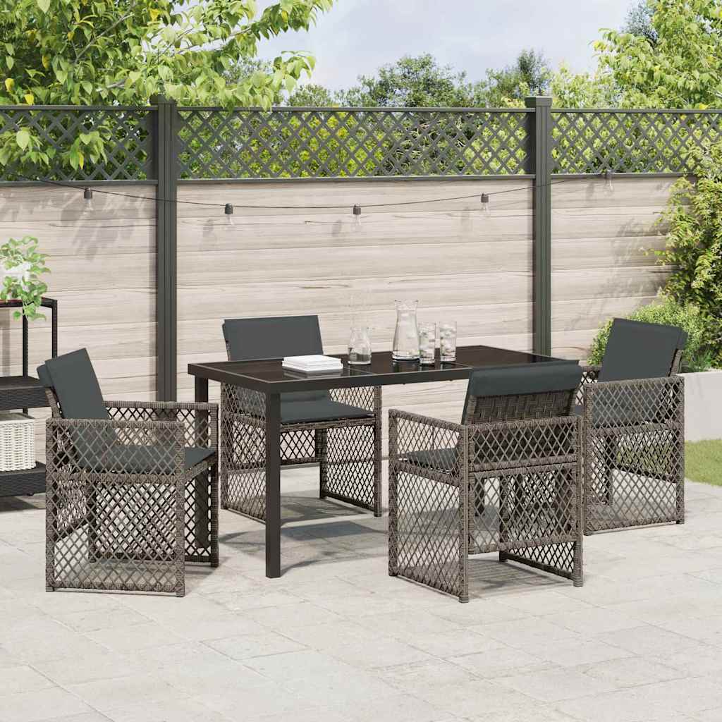 Kert étkező szett 5 pcs Szürke polirattan