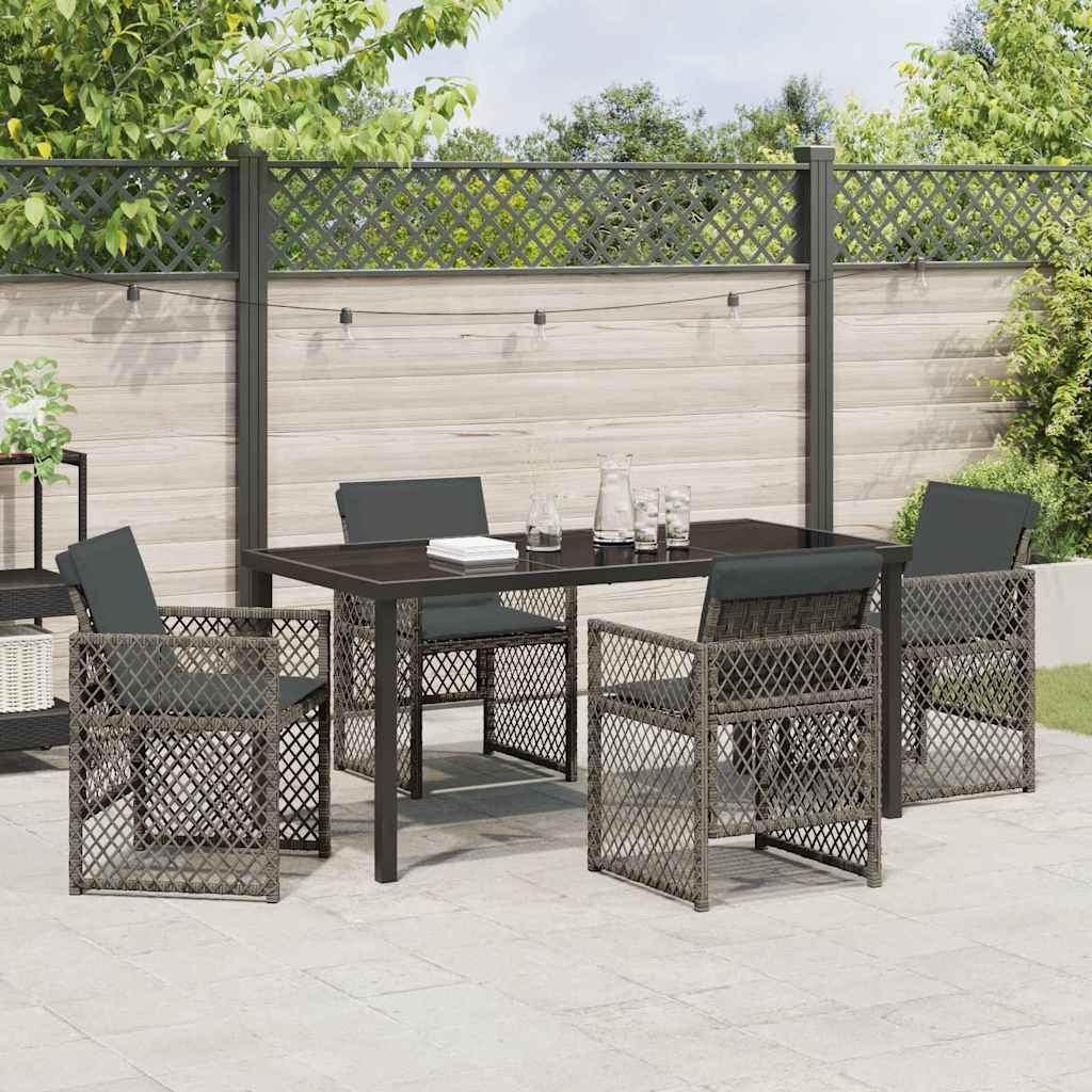Kert étkező szett 5 pcs Szürke polirattan