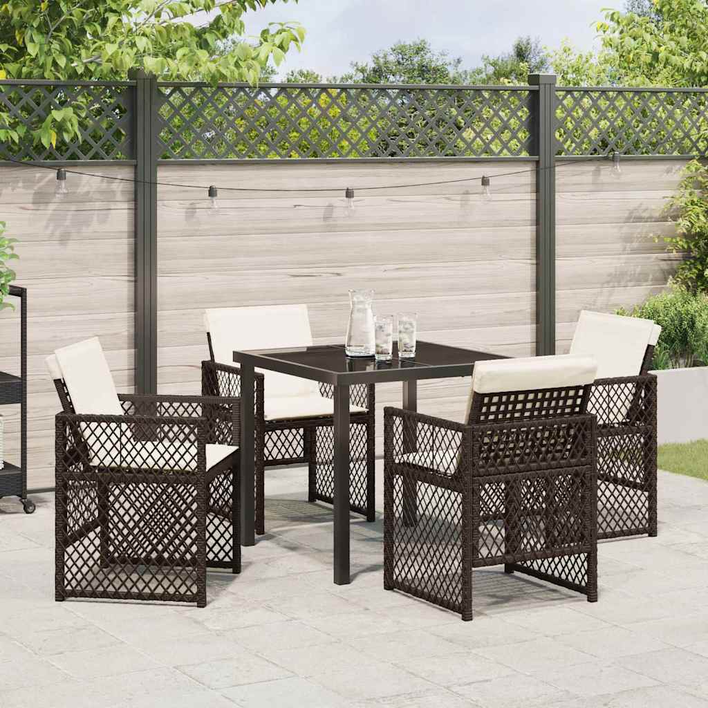 Kert étkező szett 5 pcs Barna polirattan
