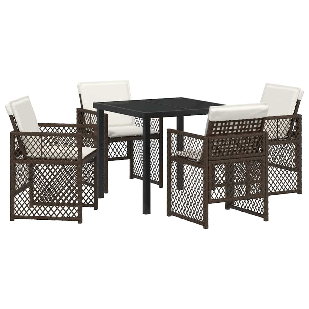 Kert étkező szett 5 pcs Barna polirattan