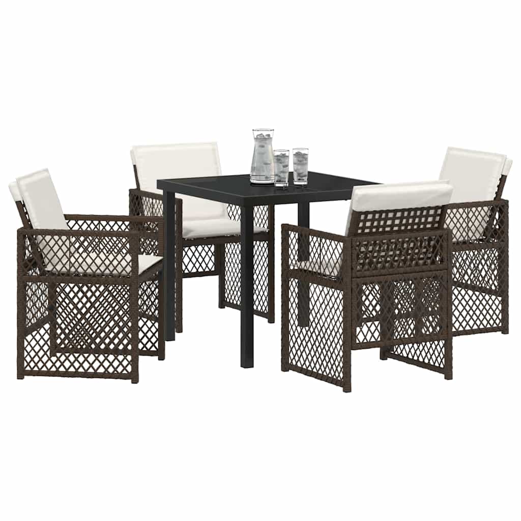 Kert étkező szett 5 pcs Barna polirattan