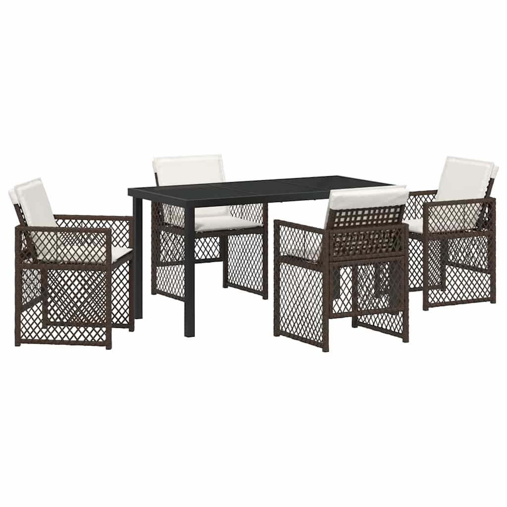 Kert étkező szett 5 pcs Barna polirattan