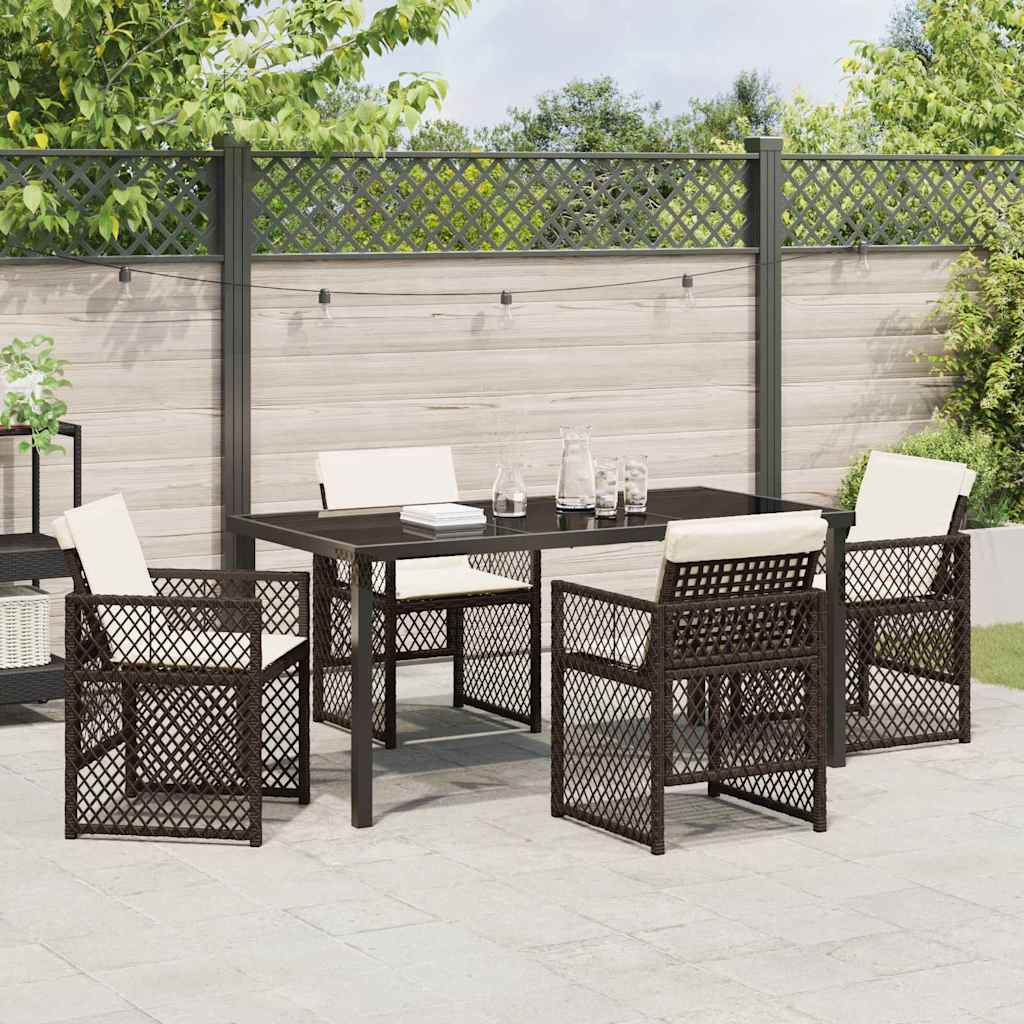 Kert étkező szett 5 pcs Barna polirattan