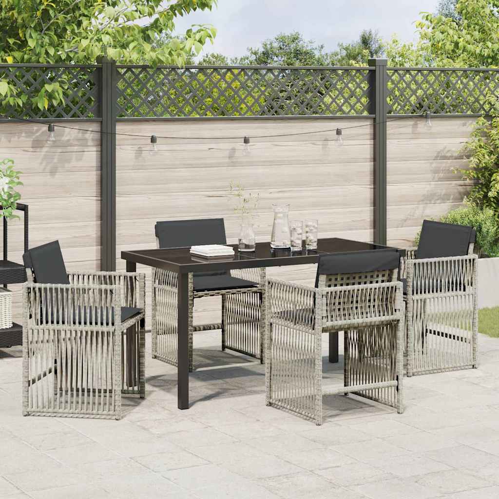 Kert étkező szett 5 pcs Világosszürke Porszórt acél