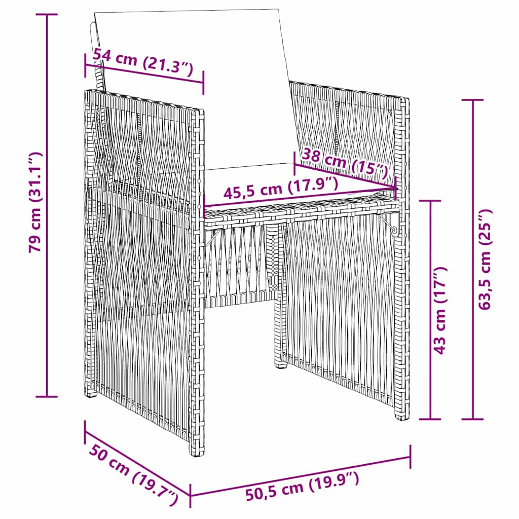 Kert étkező szett 5 pcs Bézs Porszórt acél
