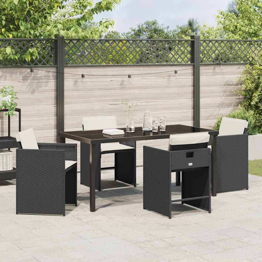 Kert étkező szett 5 pcs Fekete polirattan