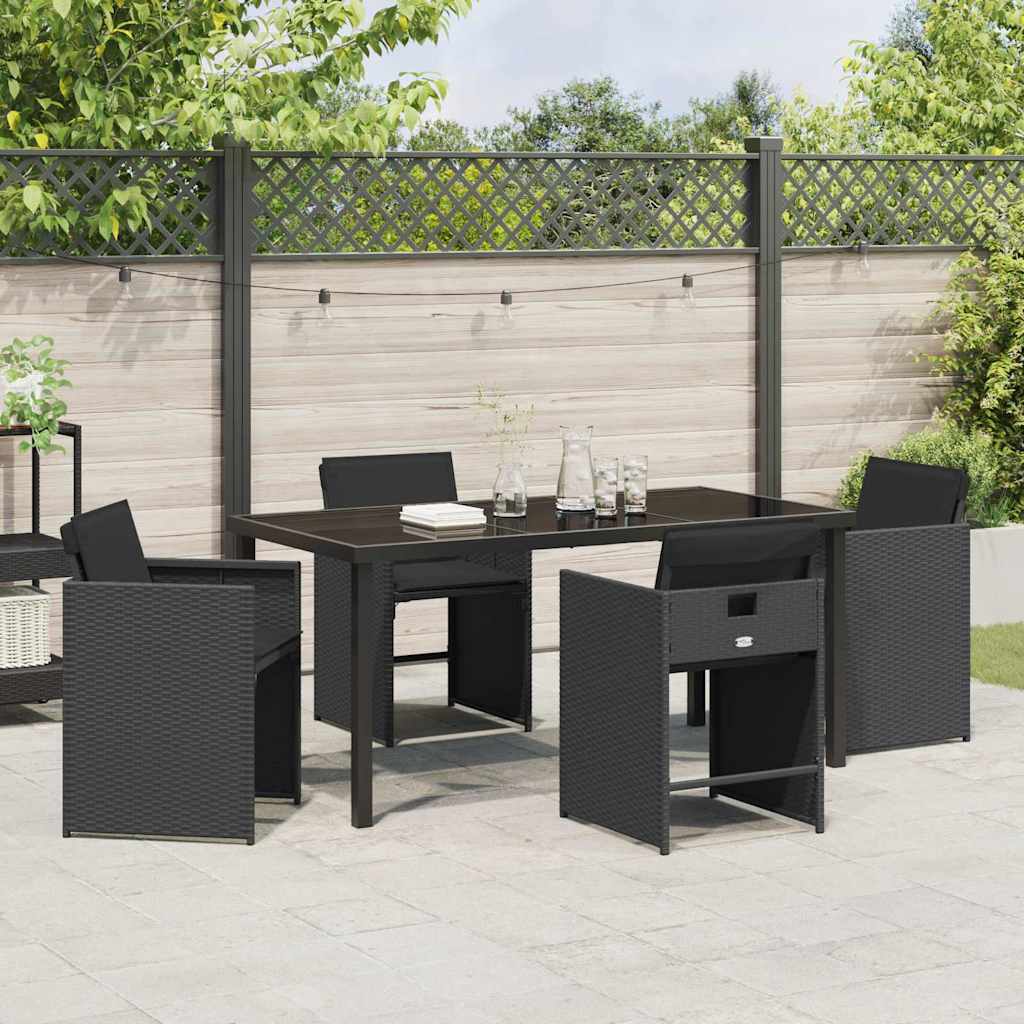 Kert étkező szett 5 pcs Fekete polirattan