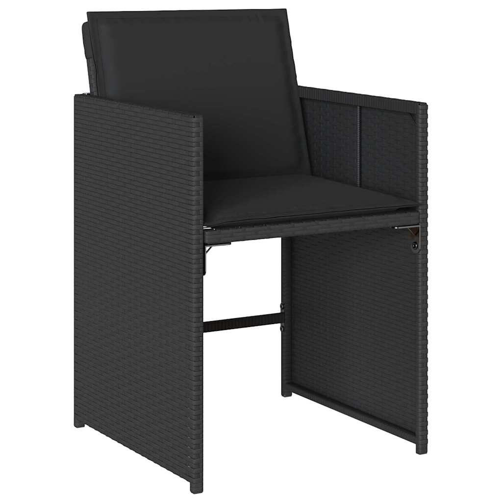 Kert étkező szett 5 pcs Fekete polirattan