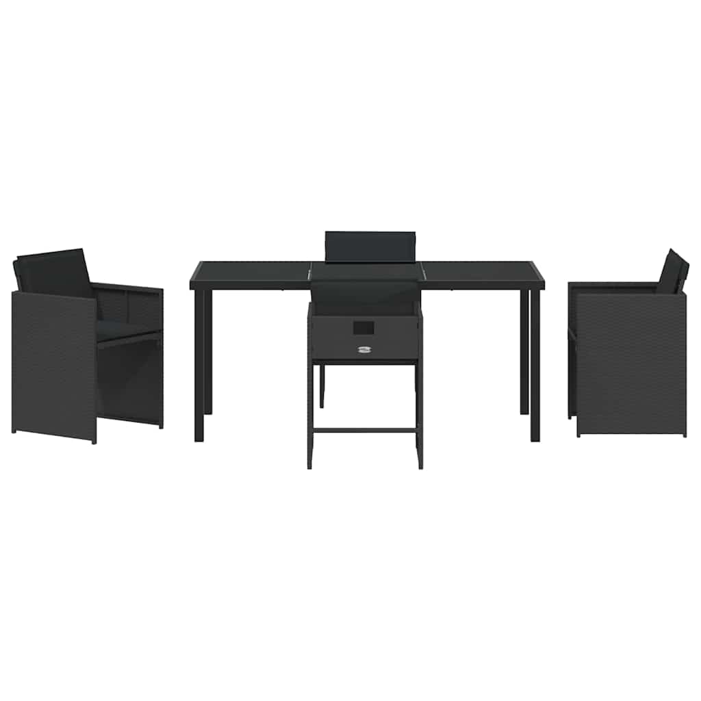 Kert étkező szett 5 pcs Fekete polirattan