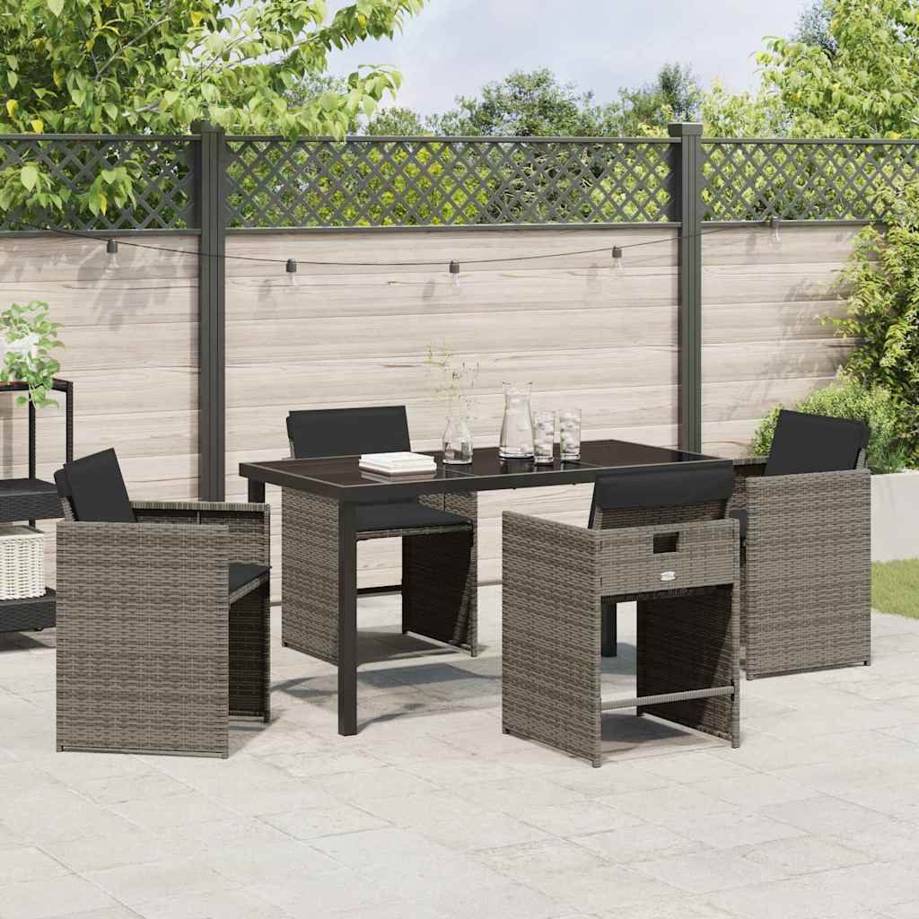 Kert étkező szett 5 pcs Szürke polirattan