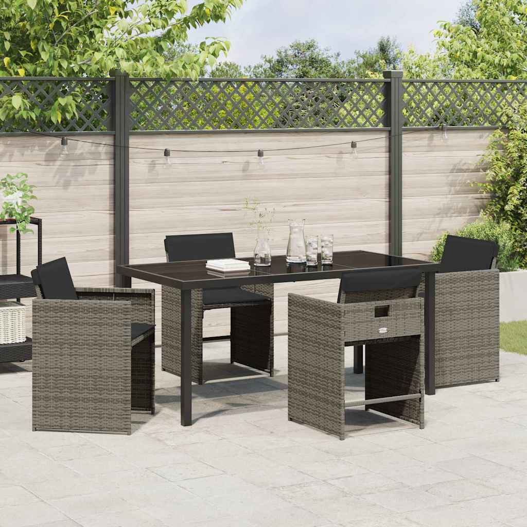 Kert étkező szett 5 pcs Szürke polirattan