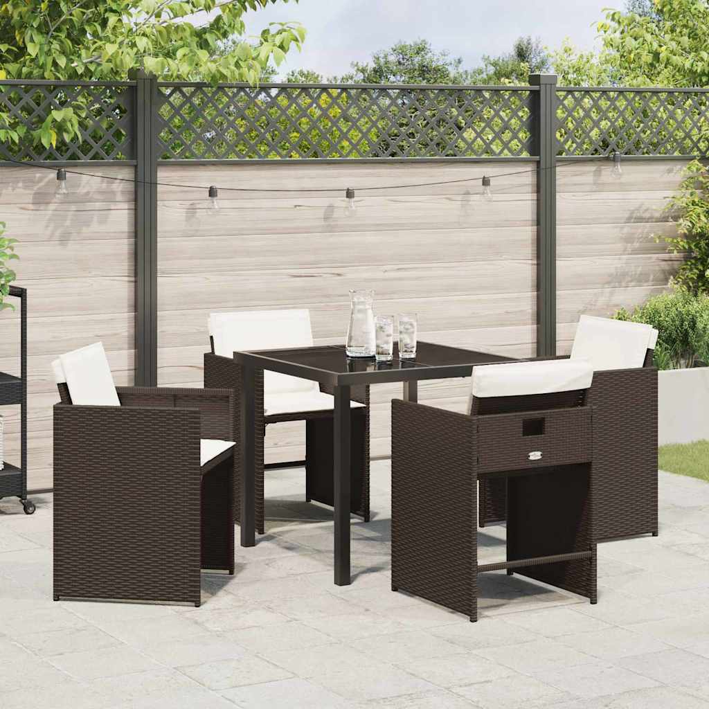 Kert étkező szett 5 pcs Barna polirattan