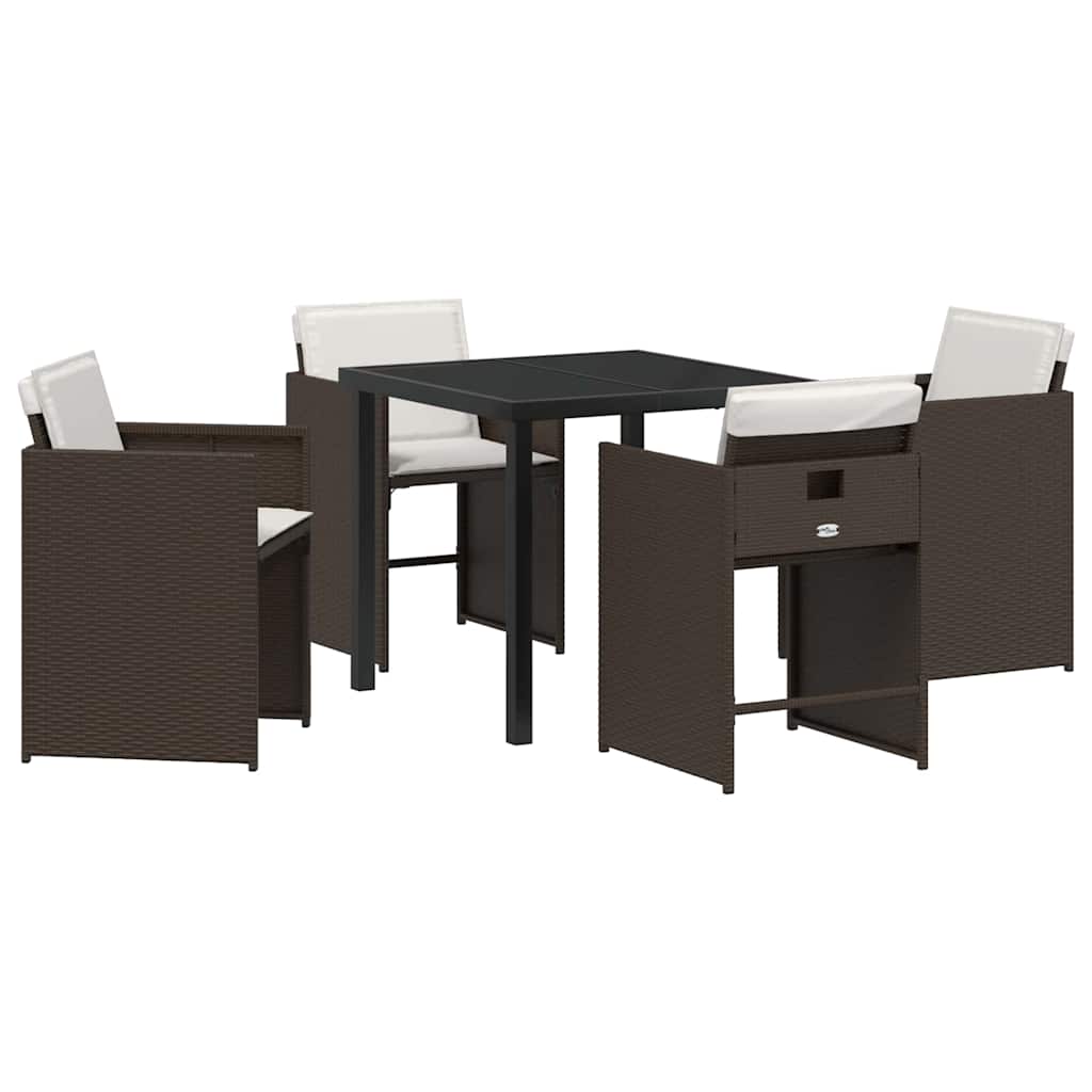 Kert étkező szett 5 pcs Barna polirattan