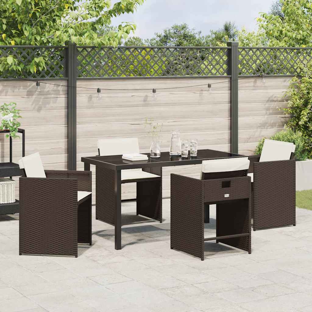 Kert étkező szett 5 pcs Barna polirattan
