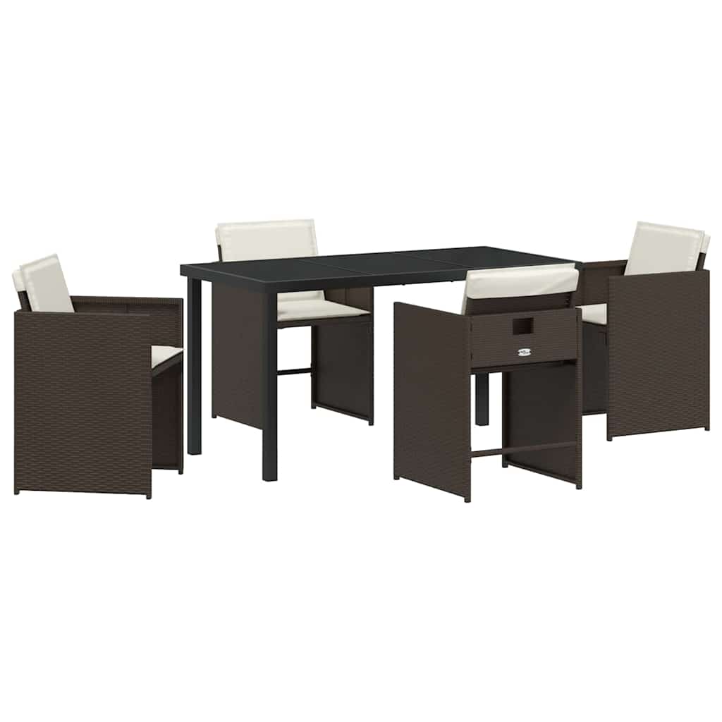 Kert étkező szett 5 pcs Barna polirattan